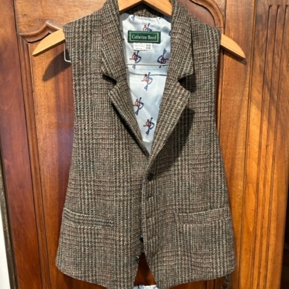 Catherine Reed tweed wool vest, one size